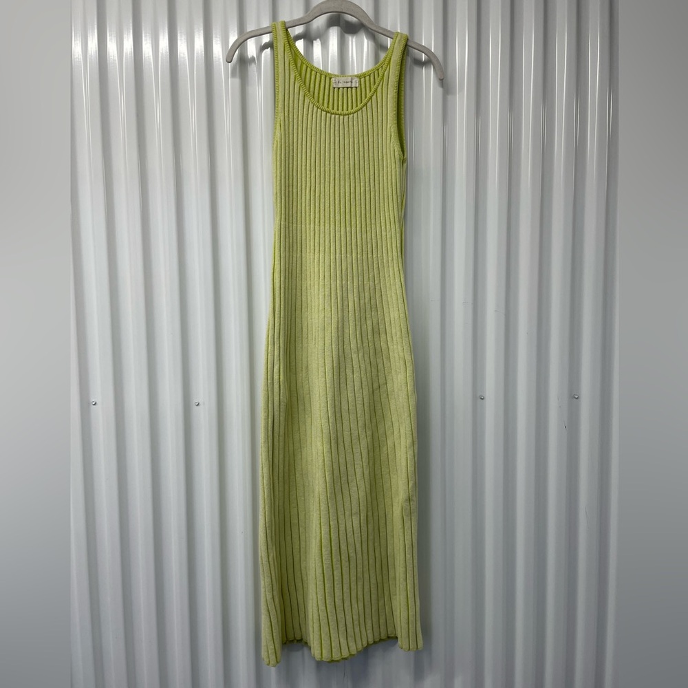 By Together Lime Ribbed Maxi Dress
